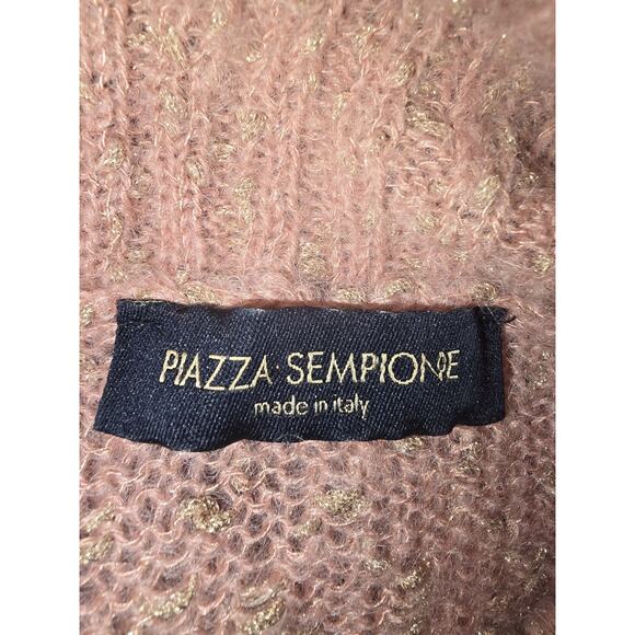 Piazza Sempione Pink And Gold Short Sleeve Shirt Made In Italy - Picture 3 of 6